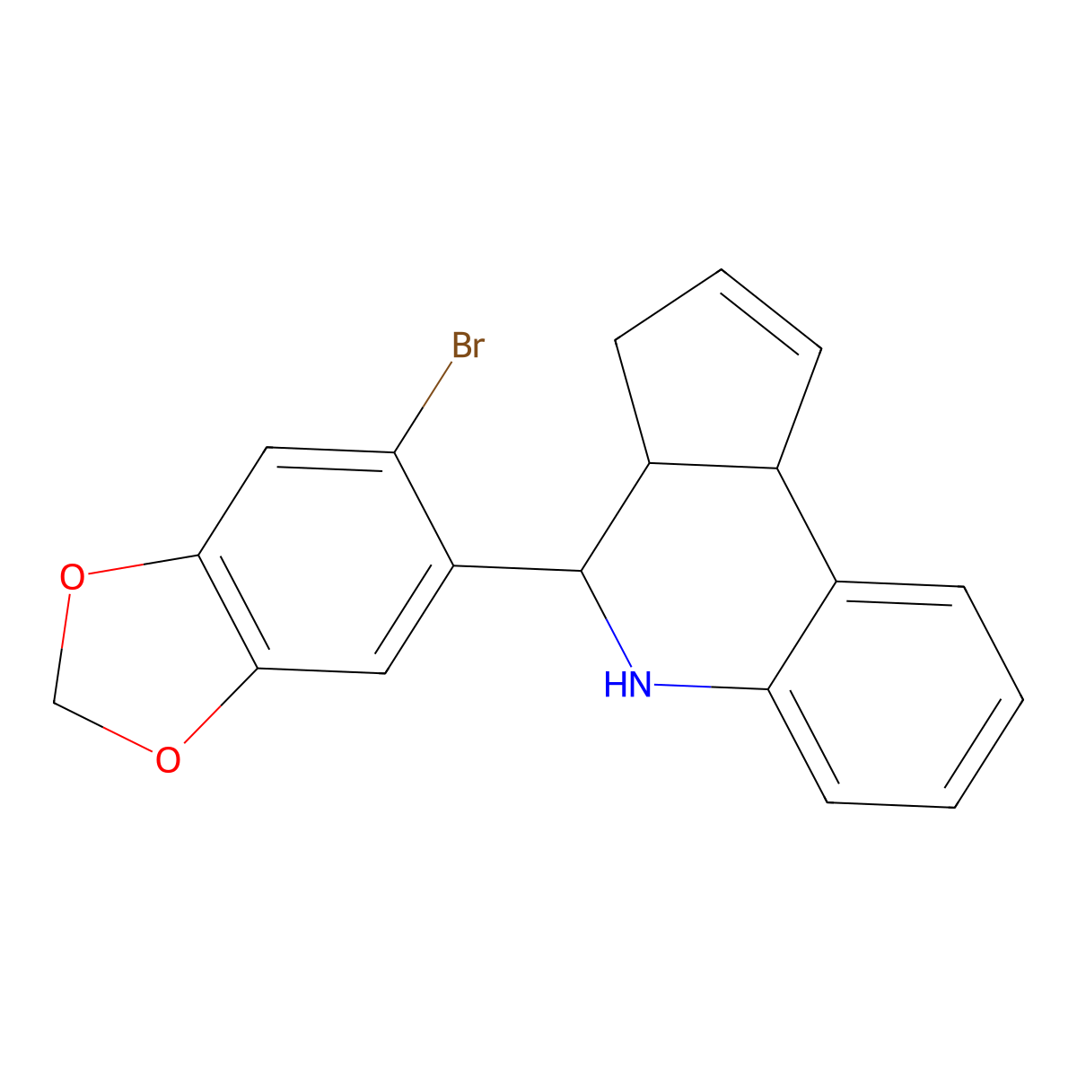 (3aS,4R,9bR)-4-(6-bromo-1,3-benzodioxol-5-yl)-3a,4,5,9b-tetrahydro-3H-cyclopenta[c]quinoline molecular structure, CAS 1005086-82-7