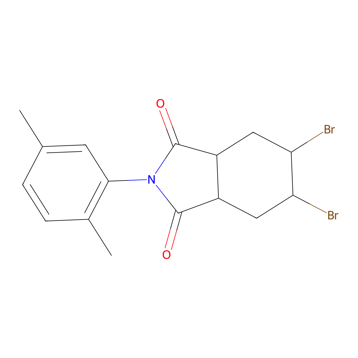 5,6-dibromo-2-(2,5-dimethylphenyl)hexahydro-1H-isoindole-1,3(2H)-dione molecular structure, CAS 1005090-18-5
