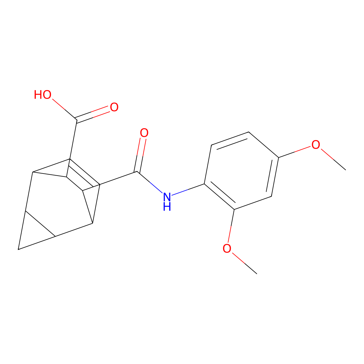 7-[(2,4-Dimethoxyanilino)carbonyl]tricyclo[3.2.2.0~2,4~]non-8-ene-6-carboxylic acid molecular structure, CAS 1005090-32-3