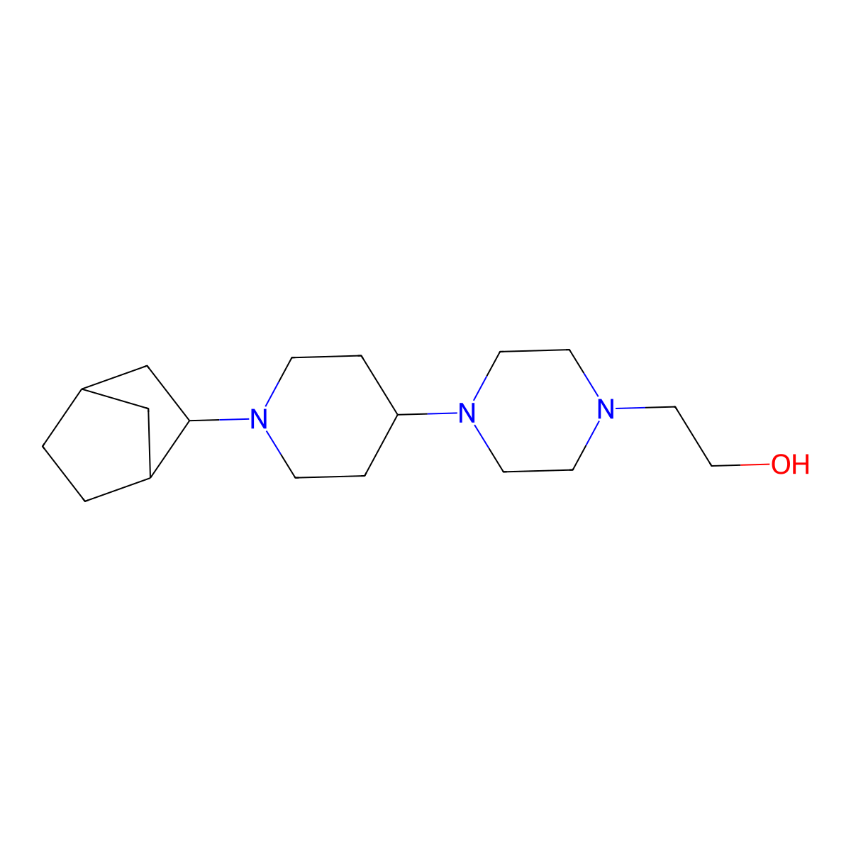 2-[4-(1-Bicyclo[2.2.1]hept-2-yl-4-piperidinyl)-1-piperazinyl]ethanol molecular structure, CAS 1005093-65-1