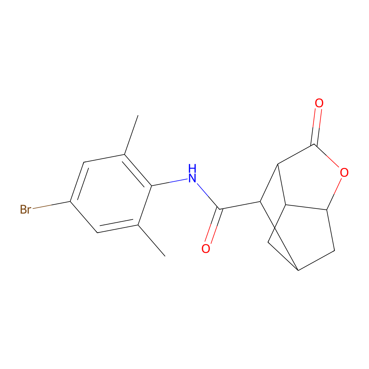 N-(4-bromo-2,6-dimethylphenyl)-2-oxohexahydro-2H-3,5-methanocyclopenta[b]furan-7-carboxamide molecular structure, CAS 1005094-82-5
