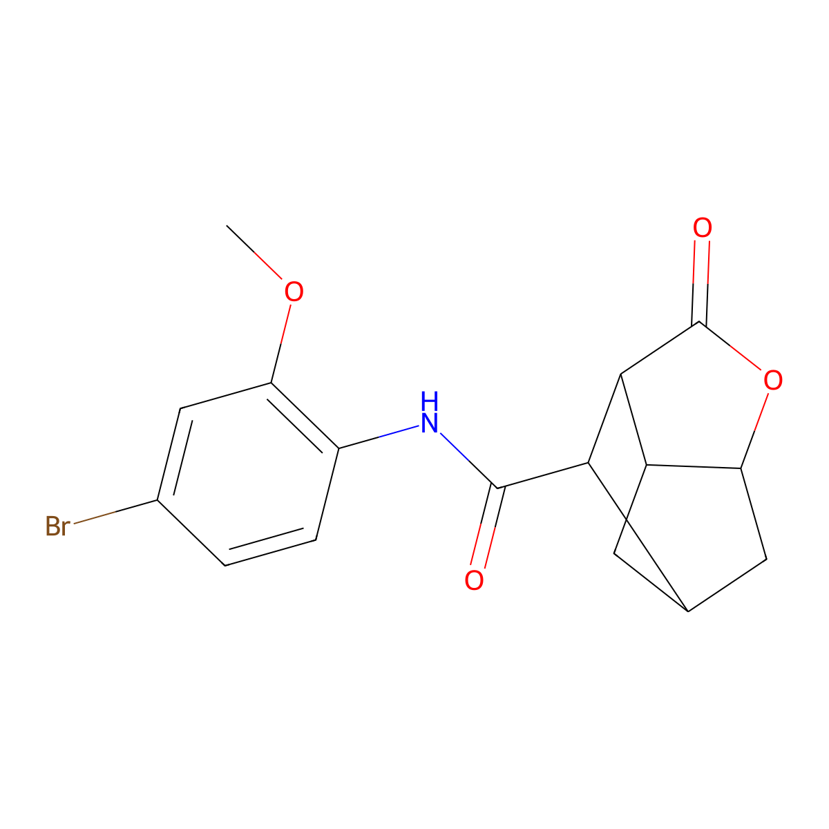 N-(4-bromo-2-methoxyphenyl)-2-oxohexahydro-2H-3,5-methanocyclopenta[b]furan-7-carboxamide molecular structure, CAS 1005094-88-1