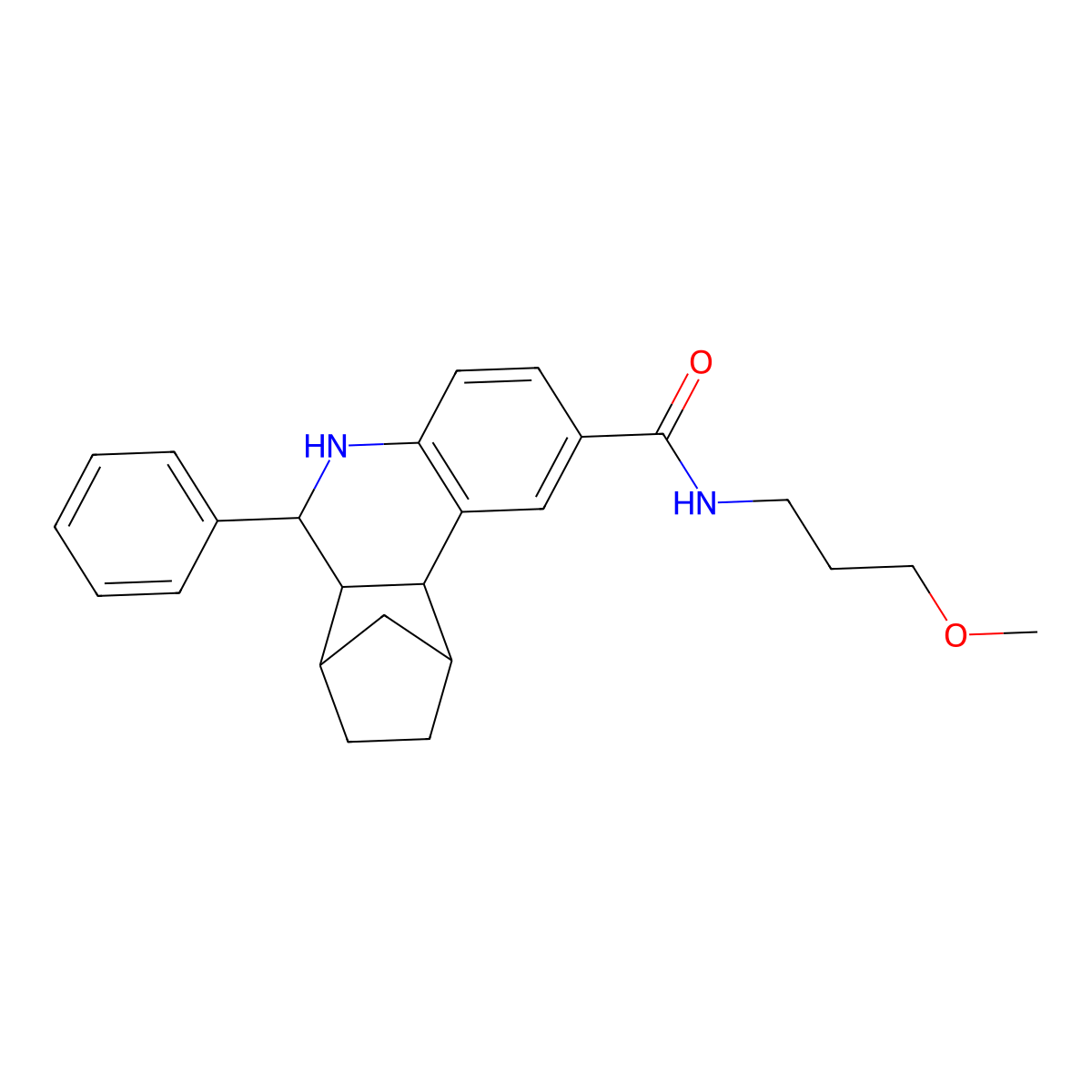 N-(3-Methoxypropyl)-6-phenyl-5,6,6a,7,8,9,10,10a-octahydro-7,10-methanophenanthridine-2-carboxamide molecular structure, CAS 1005095-05-5