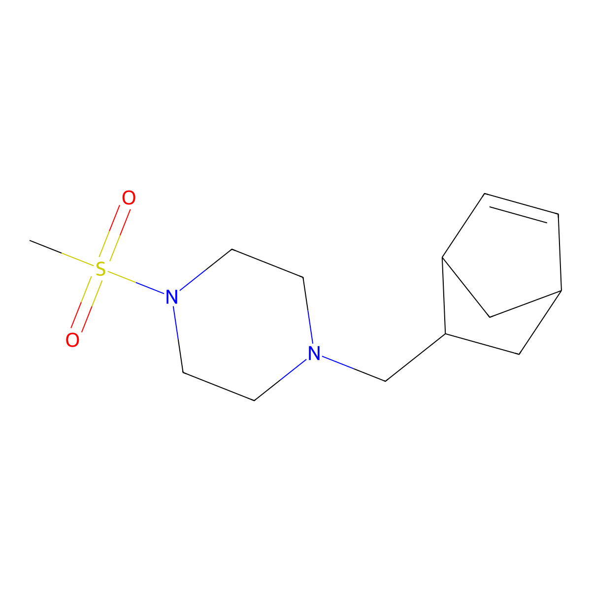 1-(5-Bicyclo[2.2.1]hept-2-enylmethyl)-4-methylsulfonylpiperazine molecular structure, CAS 1005095-08-8