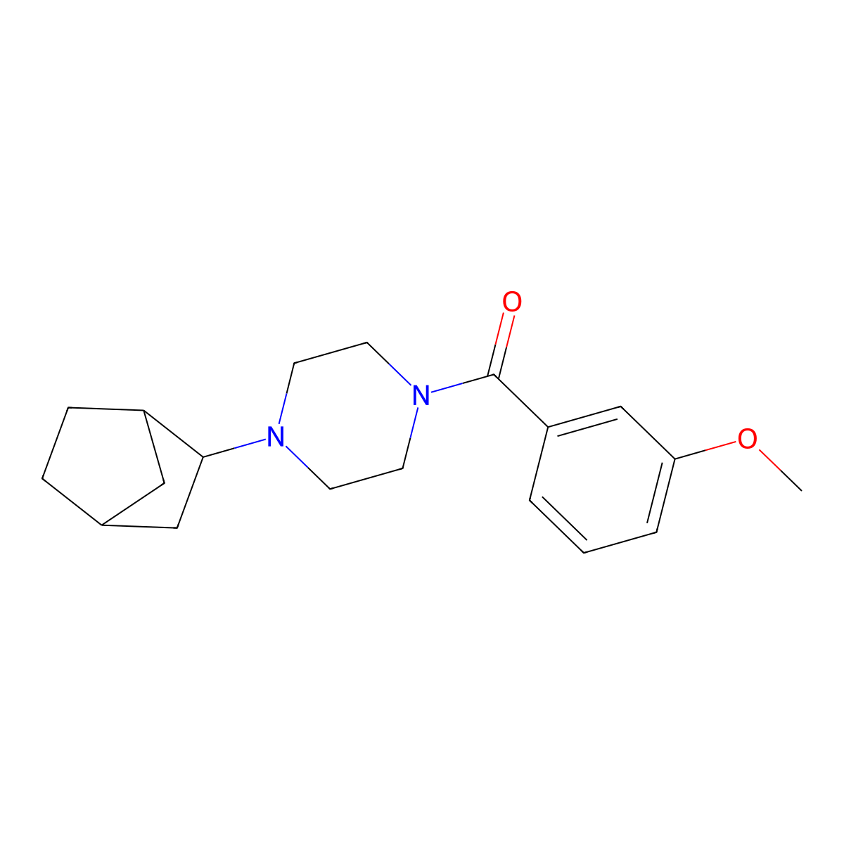 [4-(3-Bicyclo[2.2.1]heptanyl)piperazin-1-yl]-(3-methoxyphenyl)methanone molecular structure, CAS 1005095-18-0