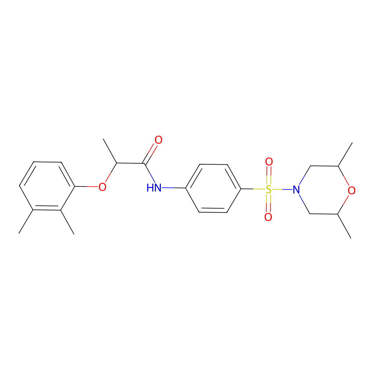 N-{4-[(2,6-dimethylmorpholin-4-yl)sulfonyl]phenyl}-2-(2,3-dimethylphenoxy)propanamide molecular structure, CAS 1005095-77-1