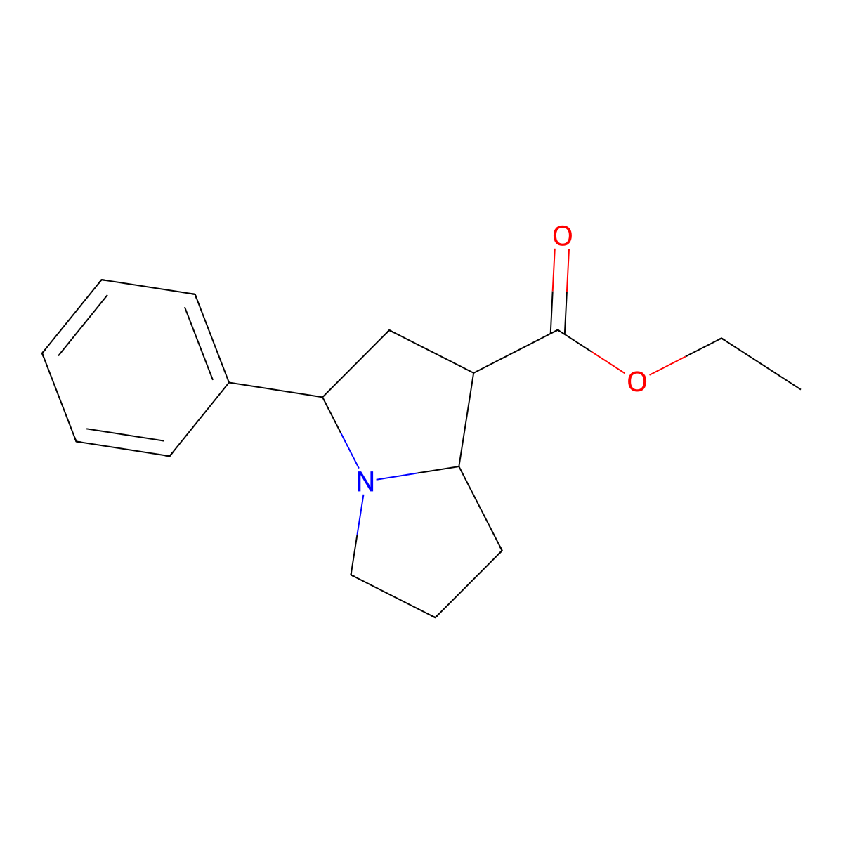 ethyl 3-phenylhexahydro-1H-pyrrolizine-1-carboxylate molecular structure, CAS 1005095-99-7