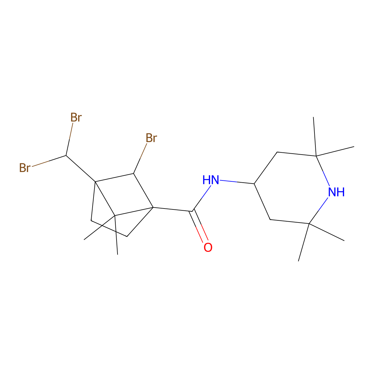 6-bromo-4-(dibromomethyl)-5,5-dimethyl-N-(2,2,6,6-tetramethylpiperidin-4-yl)bicyclo[2.1.1]hexane-1-carboxamide molecular structure, CAS 1005096-38-7