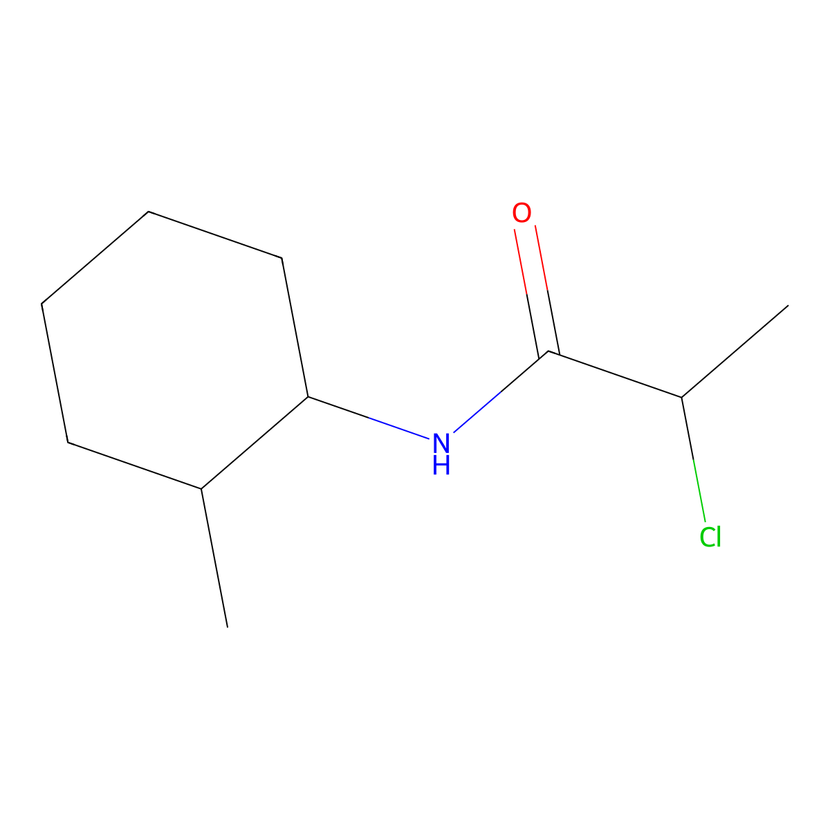 2-chloro-N-(2-methylcyclohexyl)propanamide molecular structure, CAS 1005099-41-1