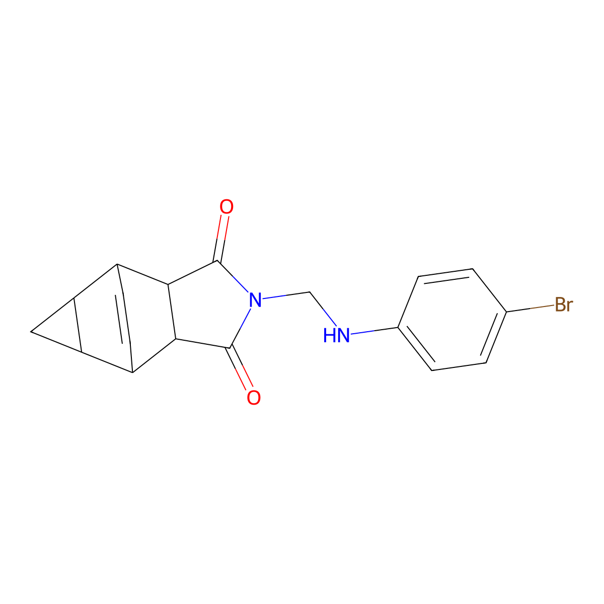 2-{[(4-bromophenyl)amino]methyl}hexahydro-4,6-ethenocyclopropa[f]isoindole-1,3(2H,3aH)-dione molecular structure, CAS 1005099-42-2