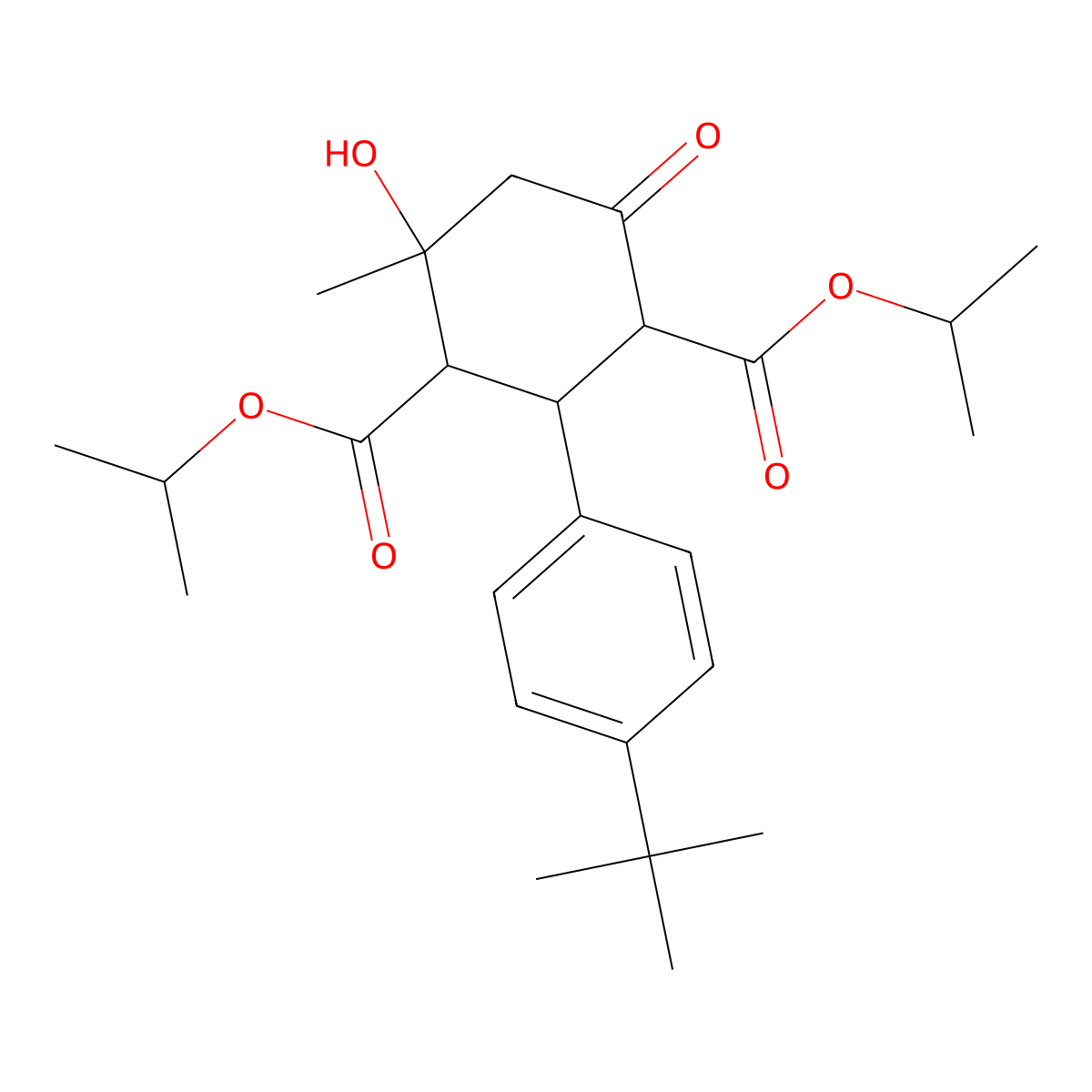 Diisopropyl 2-(4-tert-butylphenyl)-4-hydroxy-4-methyl-6-oxocyclohexane-1,3-dicarboxylate molecular structure, CAS 1005099-44-4