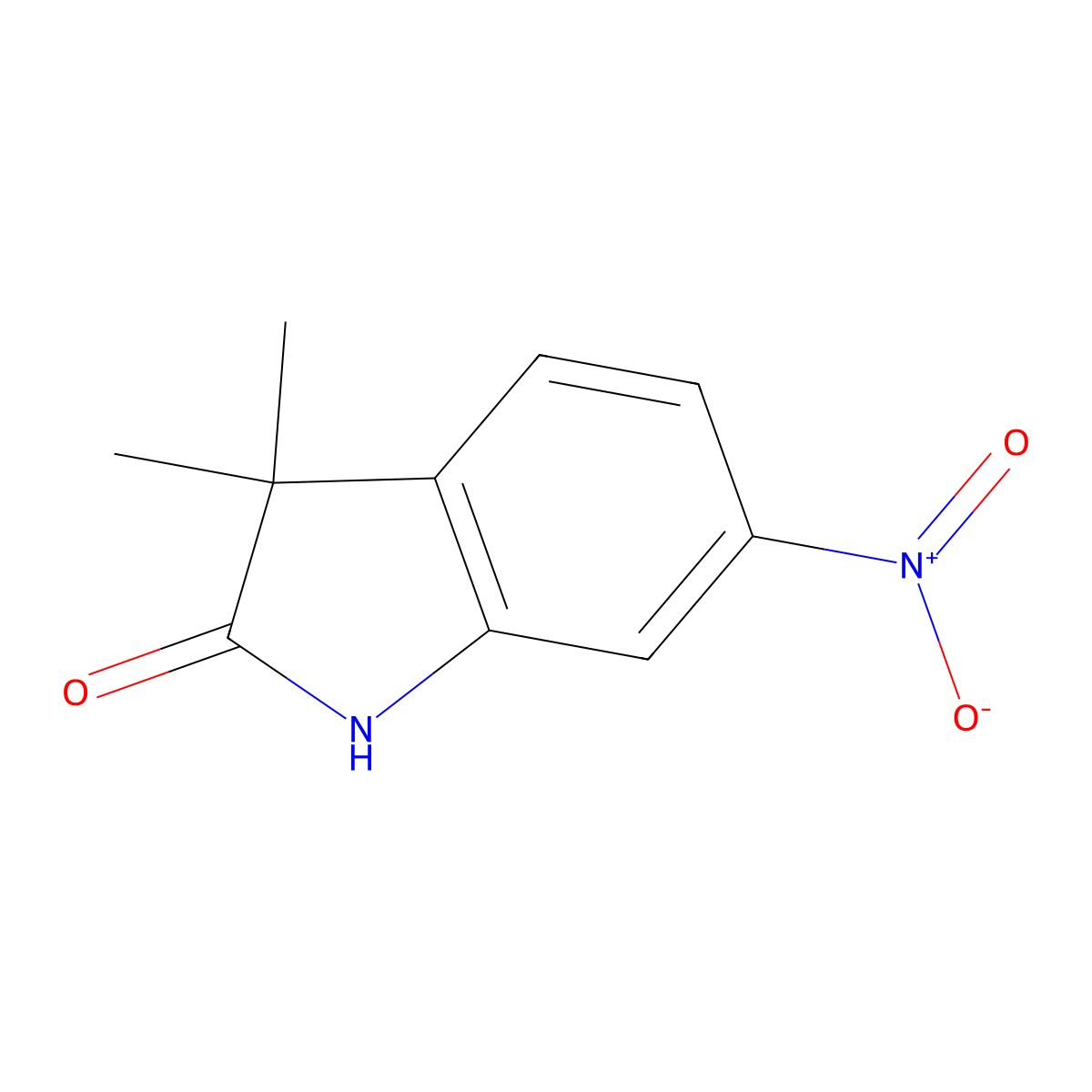 3,3-Dimethyl-6-nitroindolin-2-one molecular structure, CAS 100510-64-3