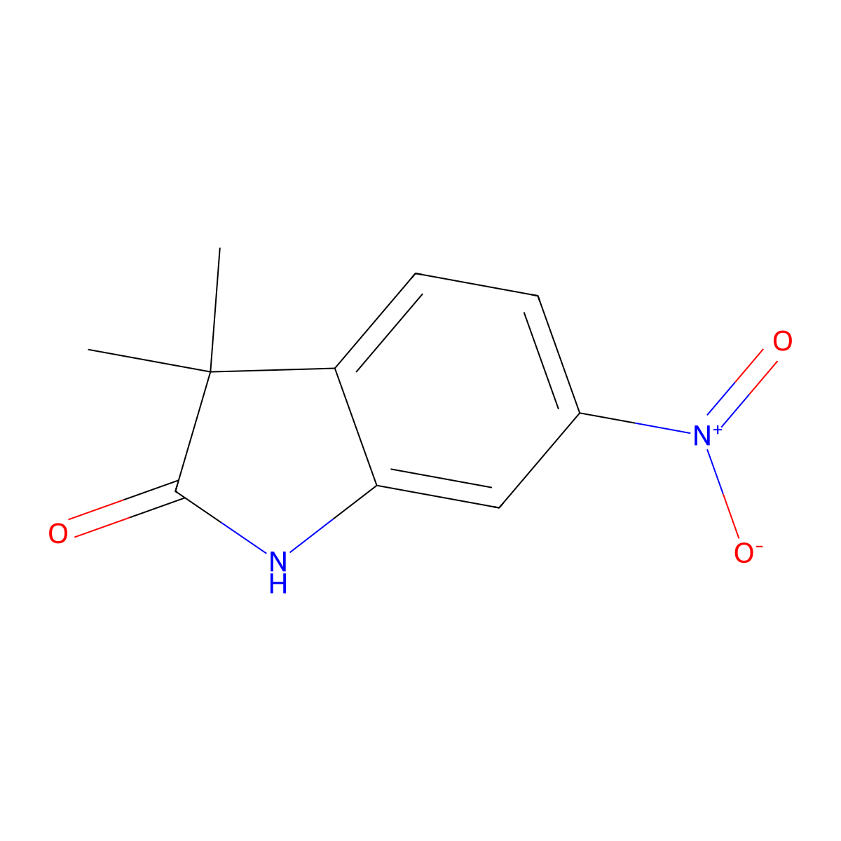 3,3-Dimethyl-6-nitroindolin-2-one molecular structure, CAS 100510-64-3