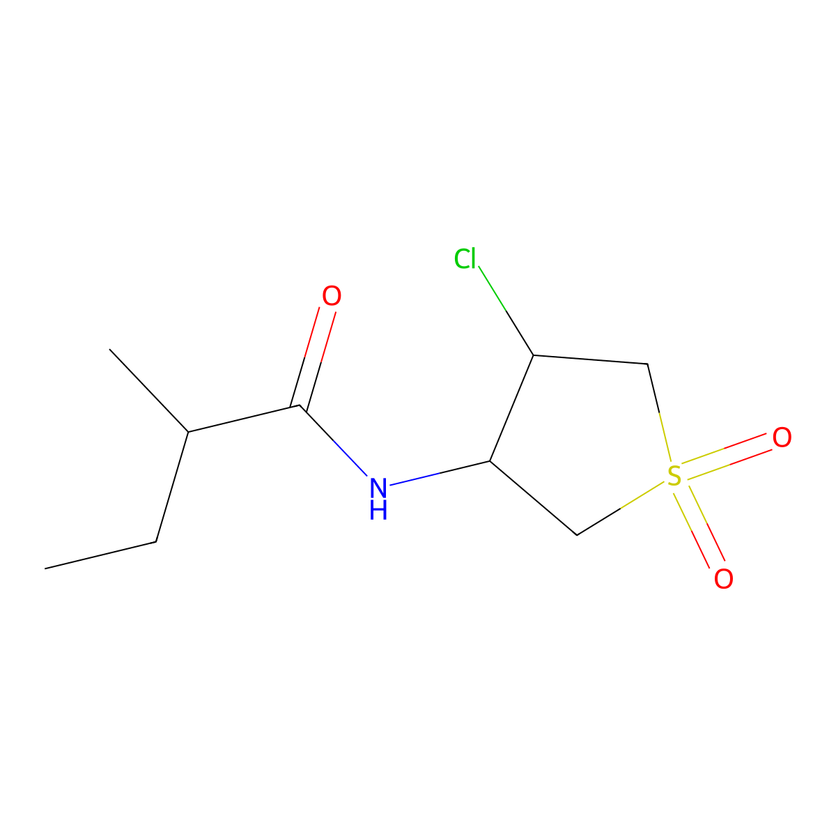 N-(4-chloro-1,1-dioxidotetrahydrothiophen-3-yl)-2-methylbutanamide molecular structure, CAS 1005100-01-5