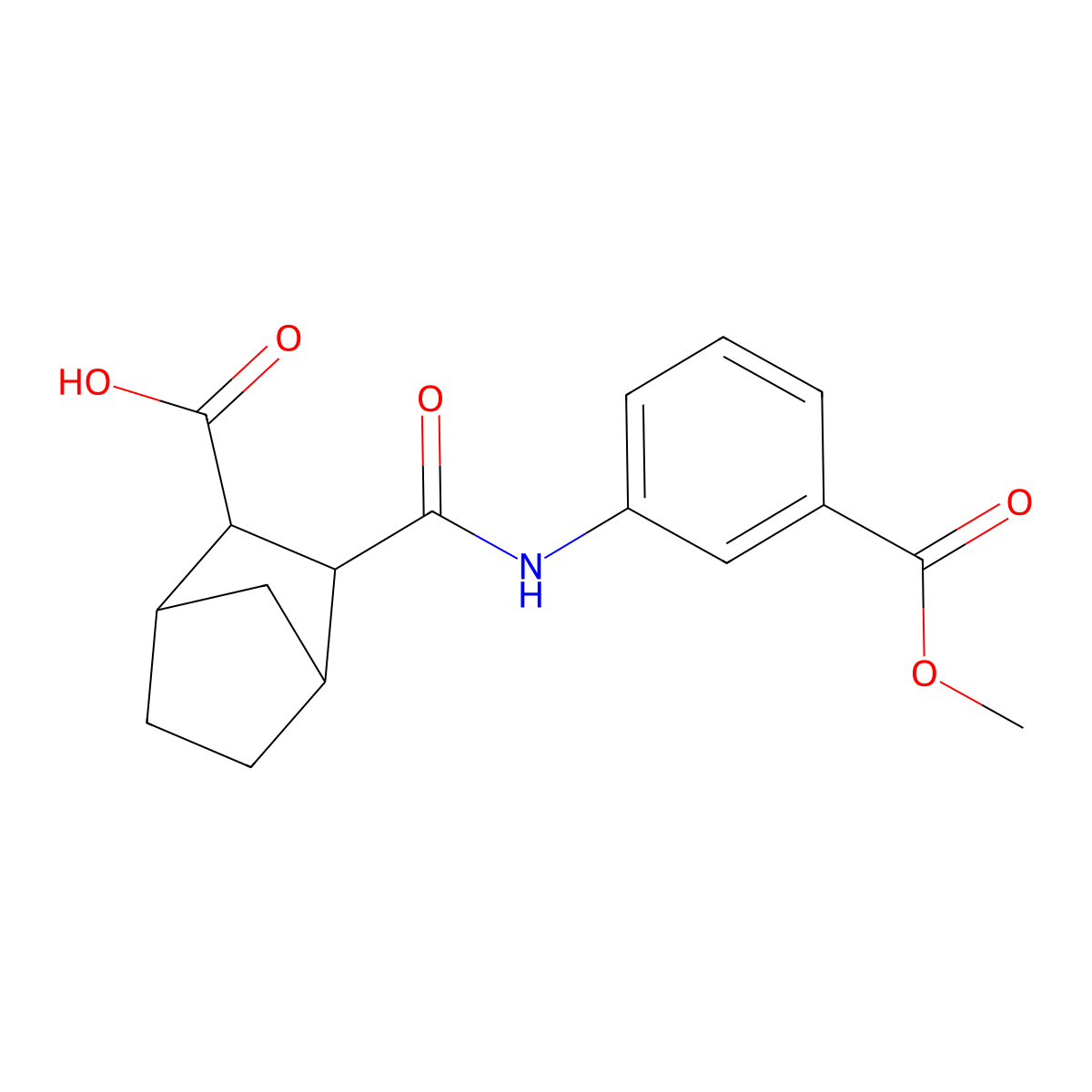 3-({[3-(Methoxycarbonyl)phenyl]amino}carbonyl)bicyclo[2.2.1]heptane-2-carboxylic acid molecular structure, CAS 1005103-10-5