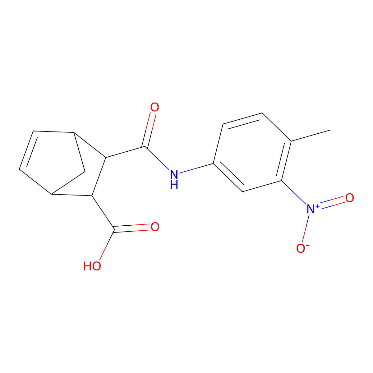 3-[(4-Methyl-3-nitrophenyl)carbamoyl]bicyclo[2.2.1]hept-5-ene-2-carboxylic acid molecular structure, CAS 1005103-19-4