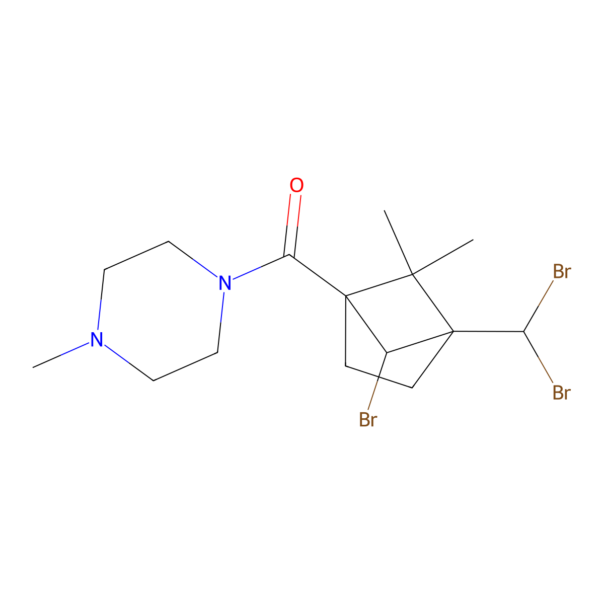 [6-Bromo-4-(dibromomethyl)-5,5-dimethylbicyclo[2.1.1]hex-1-yl](4-methylpiperazin-1-yl)methanone molecular structure, CAS 1005106-02-4