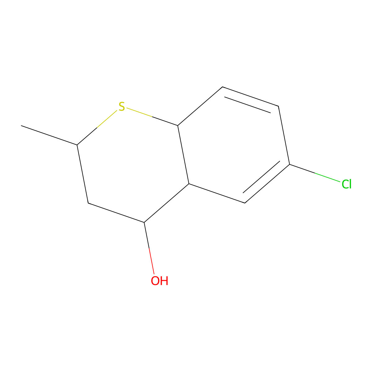 6-chloro-2-methyl-3,4,4a,8a-tetrahydro-2H-thiochromen-4-ol molecular structure, CAS 1005106-85-3