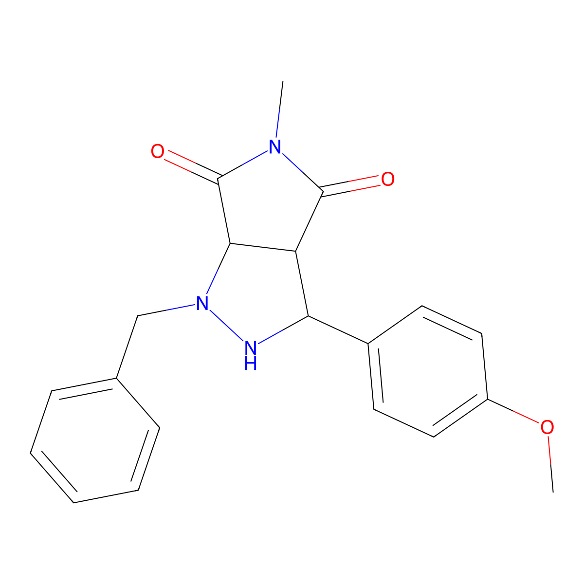 1-benzyl-3-(4-methoxyphenyl)-5-methyltetrahydropyrrolo[3,4-c]pyrazole-4,6(2H,5H)-dione molecular structure, CAS 1005107-82-3