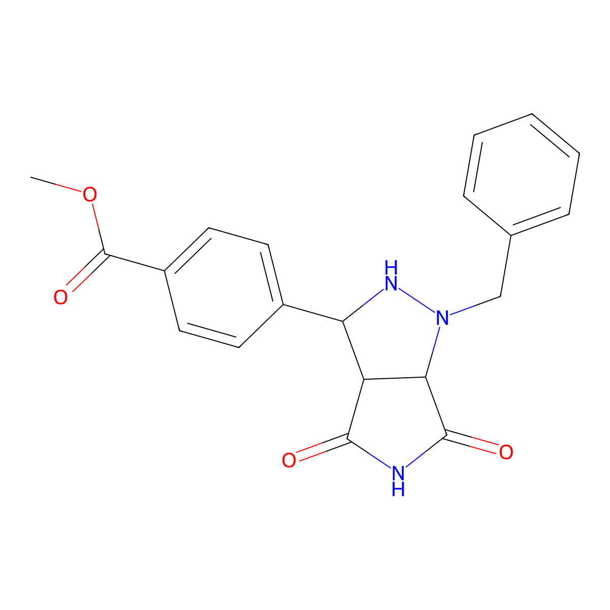 Methyl 4-(1-benzyl-4,6-dioxooctahydropyrrolo[3,4-c]pyrazol-3-yl)benzoate molecular structure, CAS 1005108-39-3