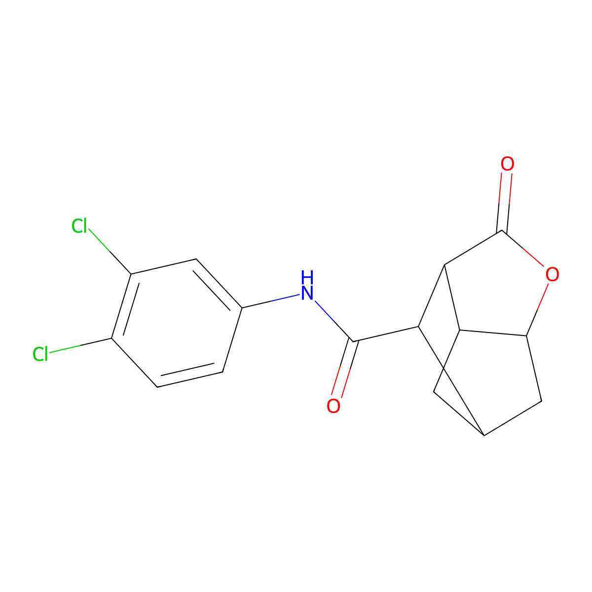 N-(3,4-dichlorophenyl)-2-oxohexahydro-2H-3,5-methanocyclopenta[b]furan-7-carboxamide molecular structure, CAS 1005108-42-8