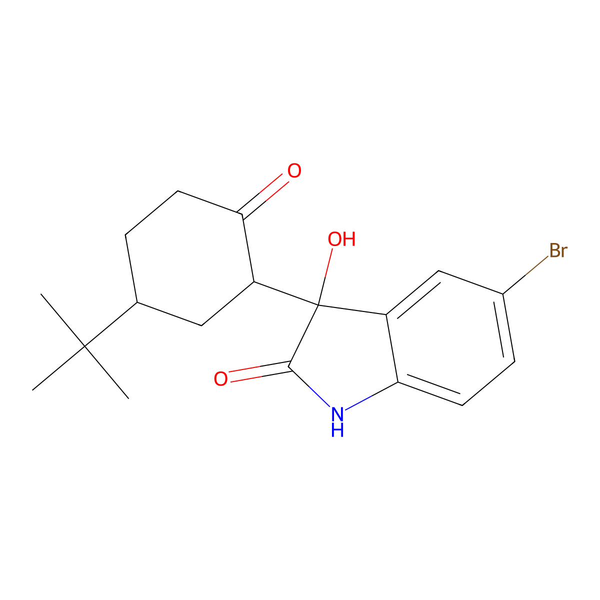 5-bromo-3-(5-tert-butyl-2-oxocyclohexyl)-3-hydroxy-1H-indol-2-one molecular structure, CAS 1005108-47-3