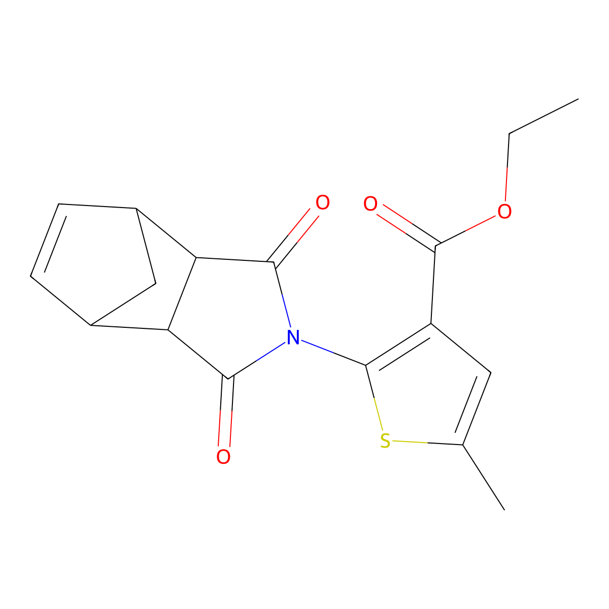 ethyl 2-(1,3-dioxo-3a,4,7,7a-tetrahydro-1H-4,7-methanoisoindol-2(3H)-yl)-5-methylthiophene-3-carboxylate molecular structure, CAS 1005108-49-5