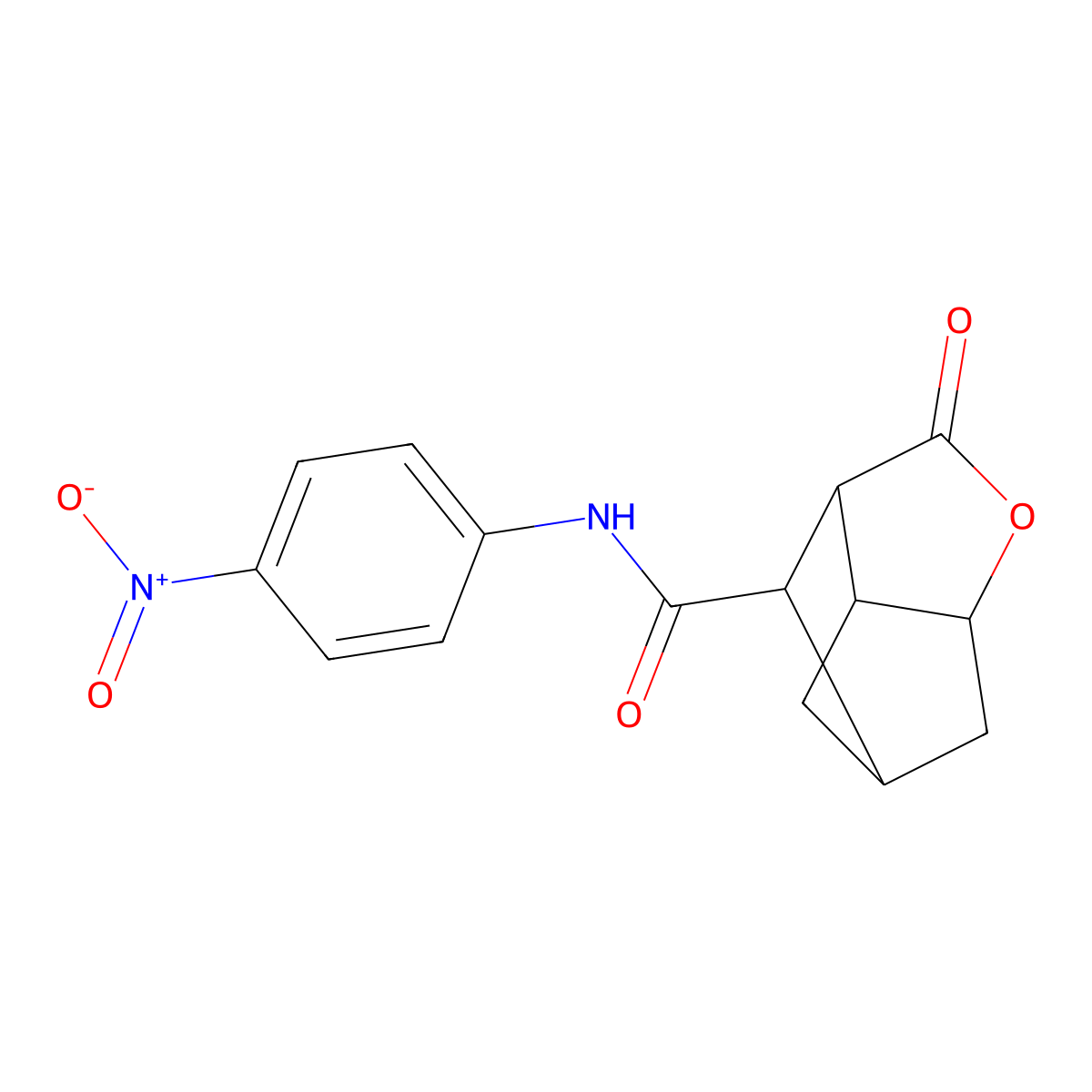N-(4-nitrophenyl)-2-oxohexahydro-2H-3,5-methanocyclopenta[b]furan-7-carboxamide molecular structure, CAS 1005108-58-6