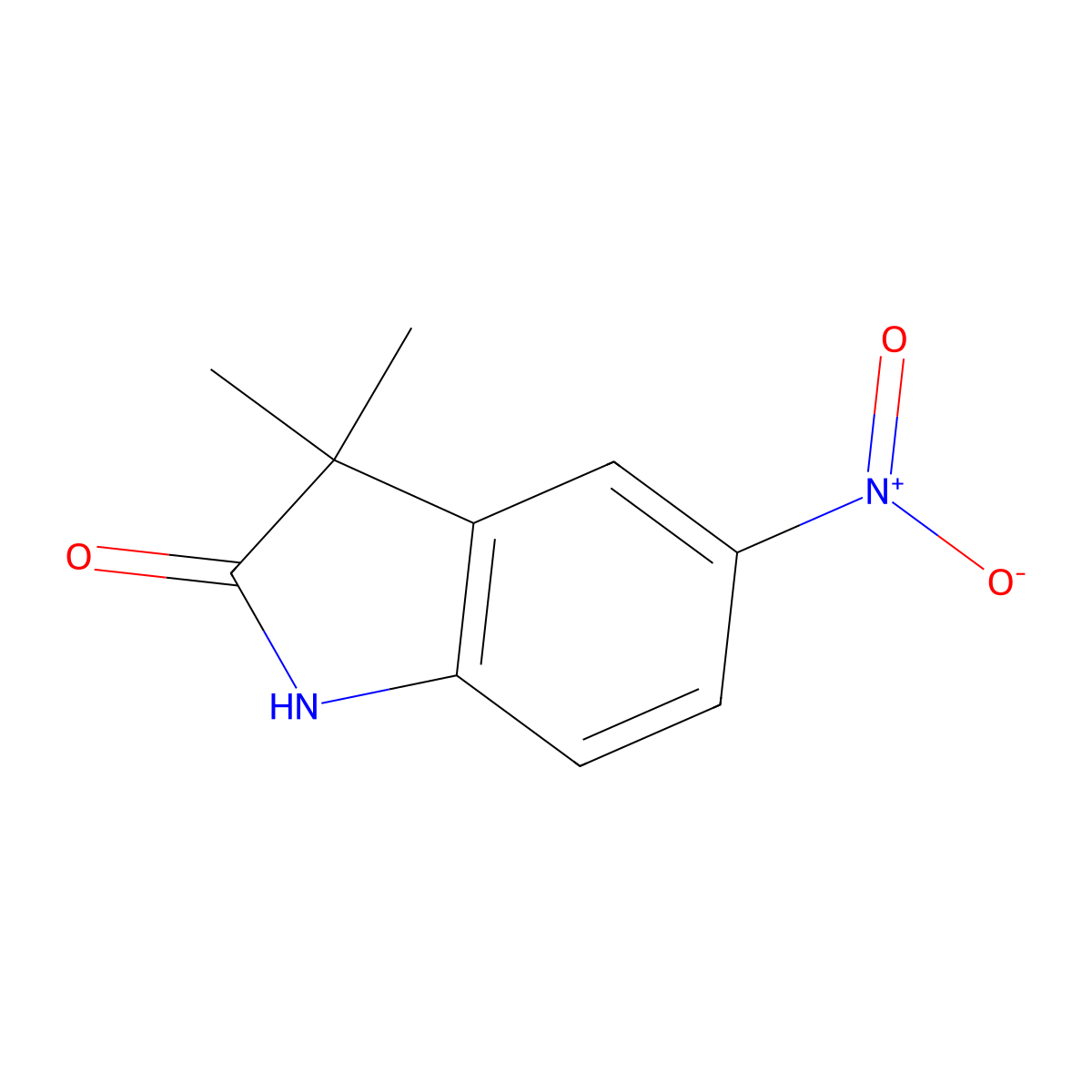 3,3-Dimethyl-5-nitro-1,3-dihydro-2H-indol-2-one molecular structure, CAS 100511-00-0