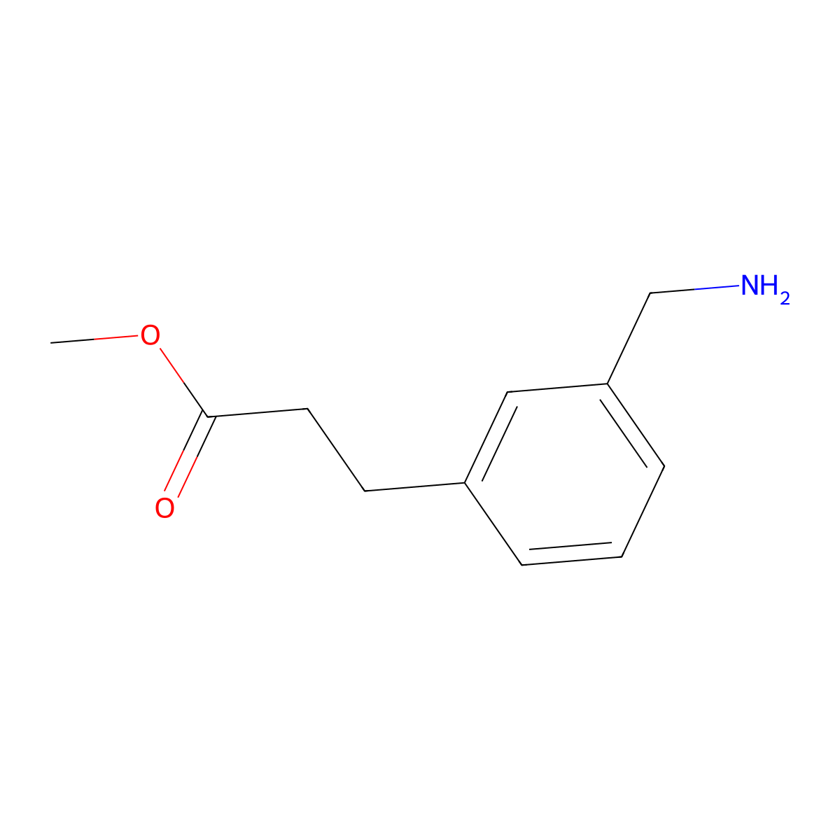 Methyl 3-[3-(aminomethyl)phenyl]propanoate molecular structure, CAS 100511-83-9