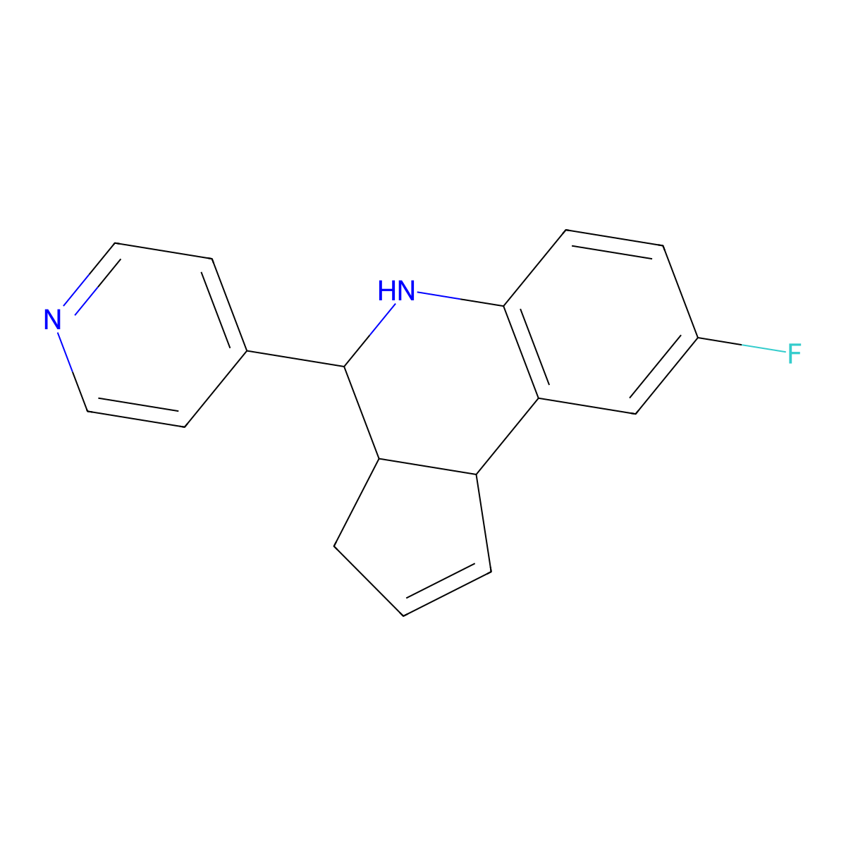 8-Fluoro-4-pyridin-4-yl-3a,4,5,9b-tetrahydro-3H-cyclopenta[c]quinoline molecular structure, CAS 1005110-56-4