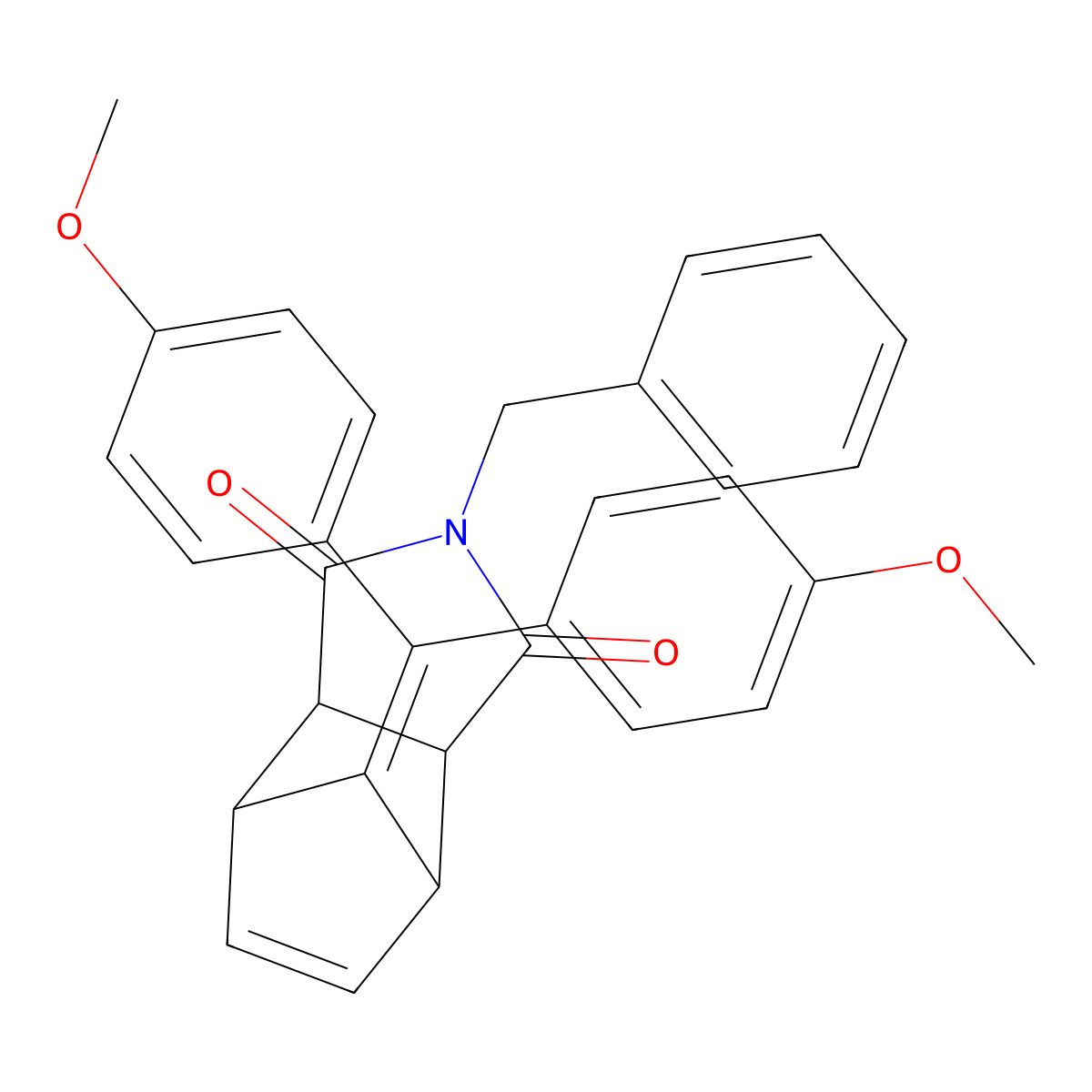2-benzyl-8-(bis(4-methoxyphenyl)methylene)-3a,4,7,7a-tetrahydro-1H-4,7-methanoisoindole-1,3(2H)-dione molecular structure, CAS 1005110-59-7