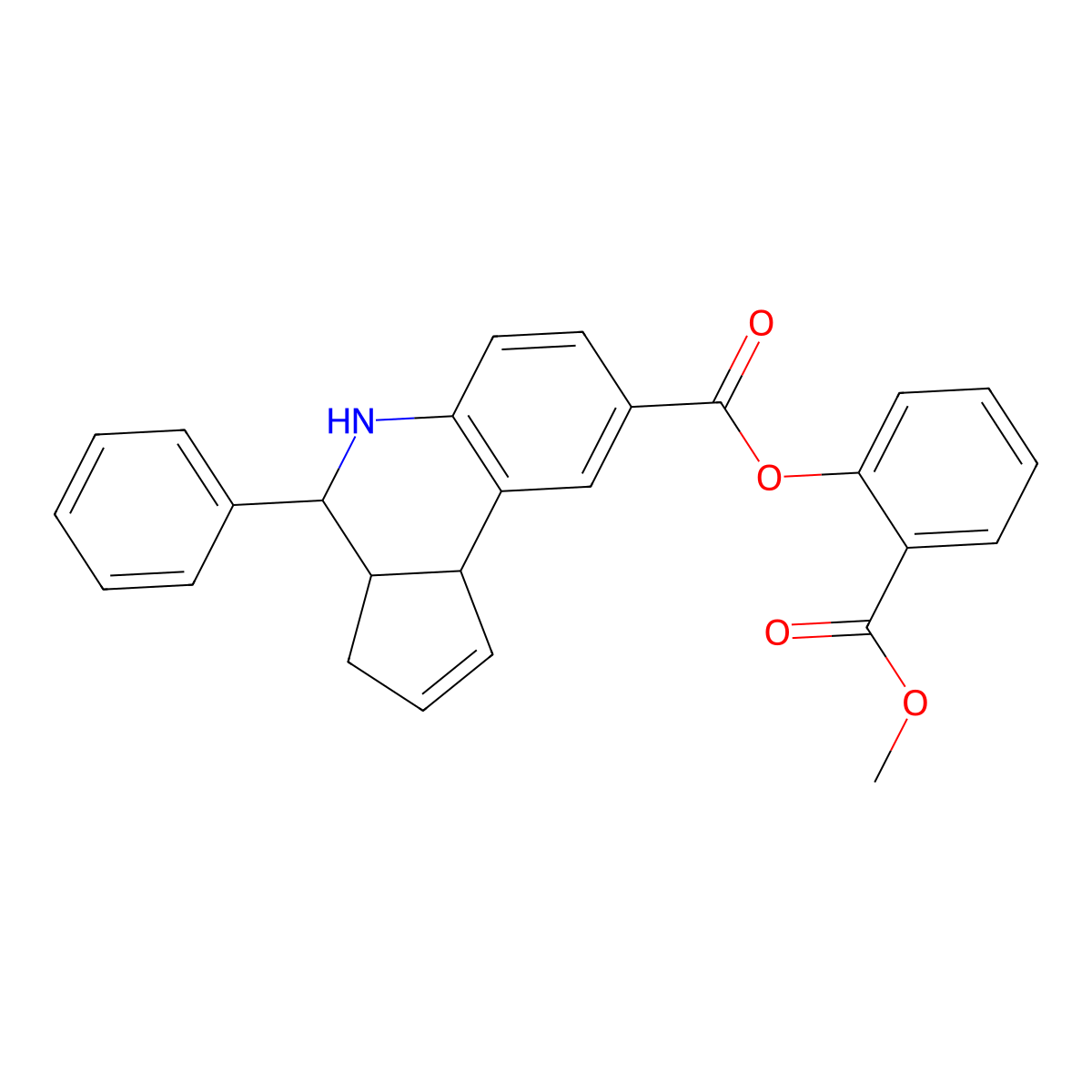 (2-methoxycarbonylphenyl) 4-phenyl-3a,4,5,9b-tetrahydro-3H-cyclopenta[c]quinoline-8-carboxylate molecular structure, CAS 1005110-64-4