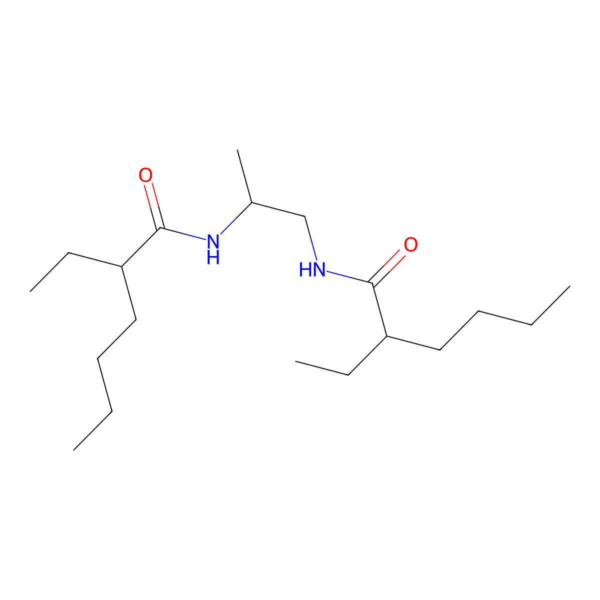 2-ethyl-N-[2-(2-ethylhexanoylamino)propyl]hexanamide molecular structure, CAS 1005110-80-4