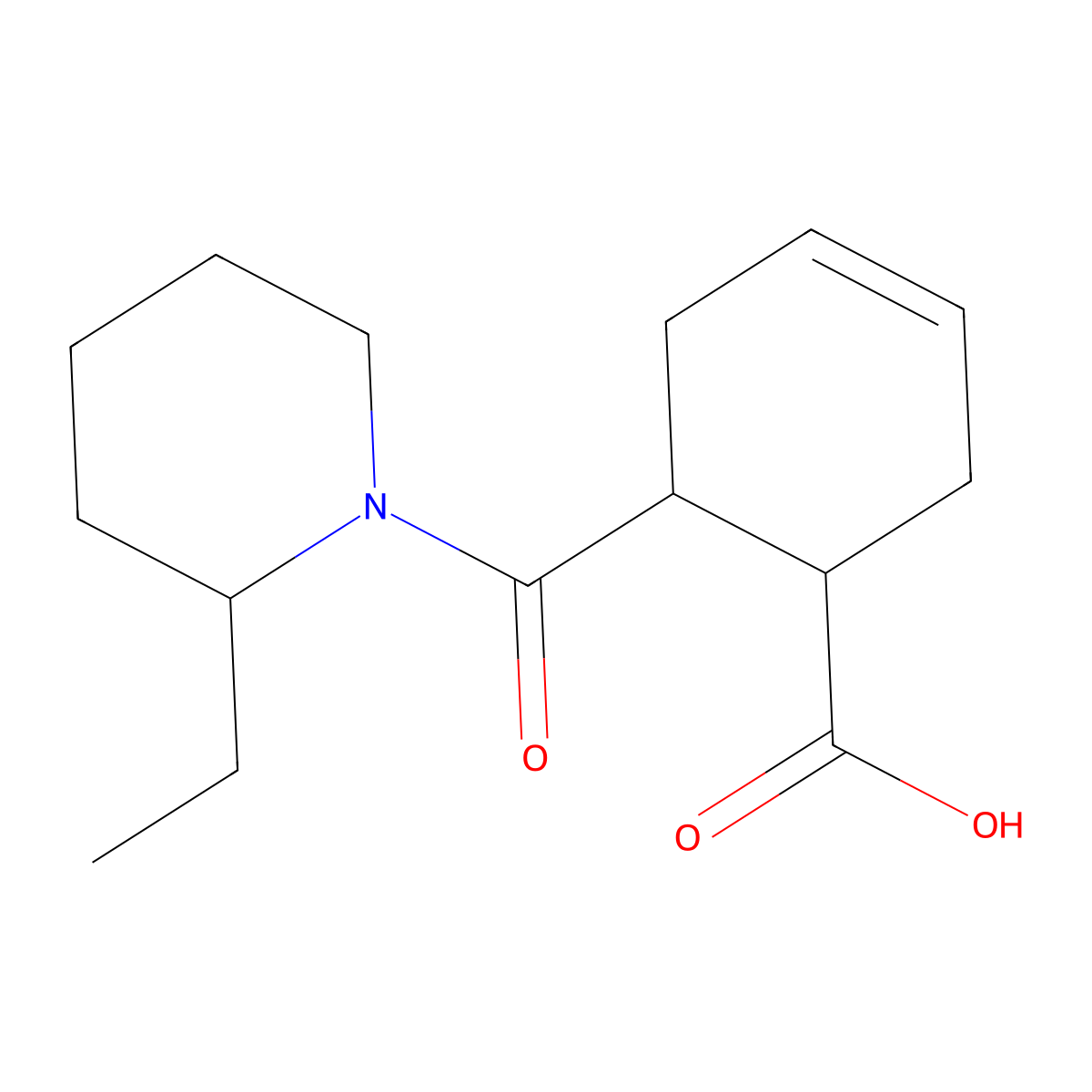 6-(2-ethylpiperidine-1-carbonyl)cyclohex-3-ene-1-carboxylic Acid molecular structure, CAS 1005110-84-8