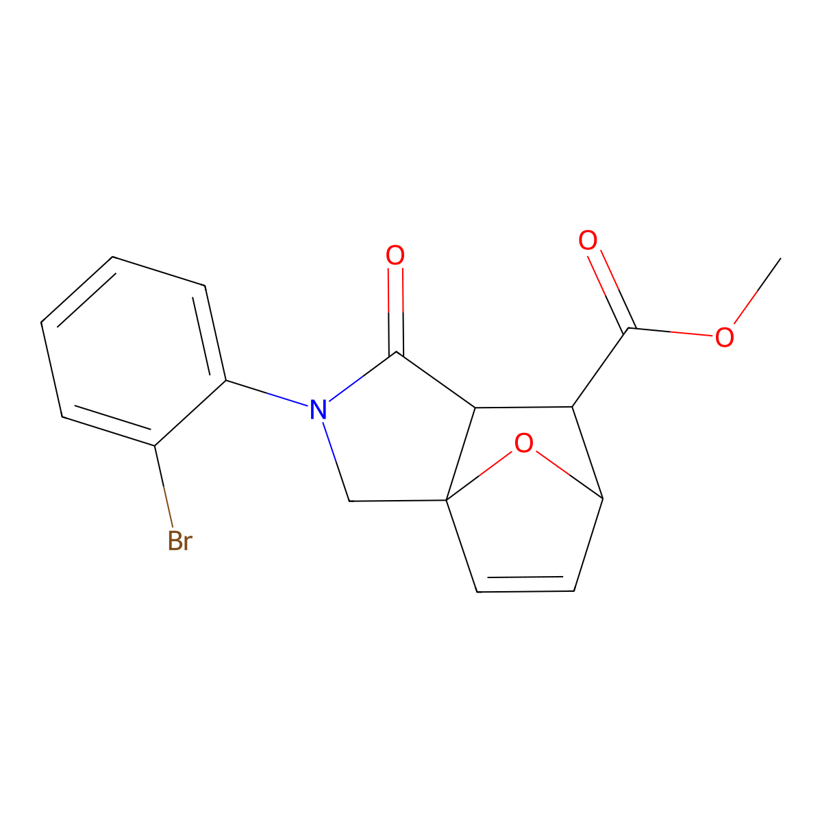 Methyl 2-(2-bromophenyl)-1-oxo-1,2,3,6,7,7a-hexahydro-3a,6-epoxyisoindole-7-carboxylate molecular structure, CAS 1005110-85-9