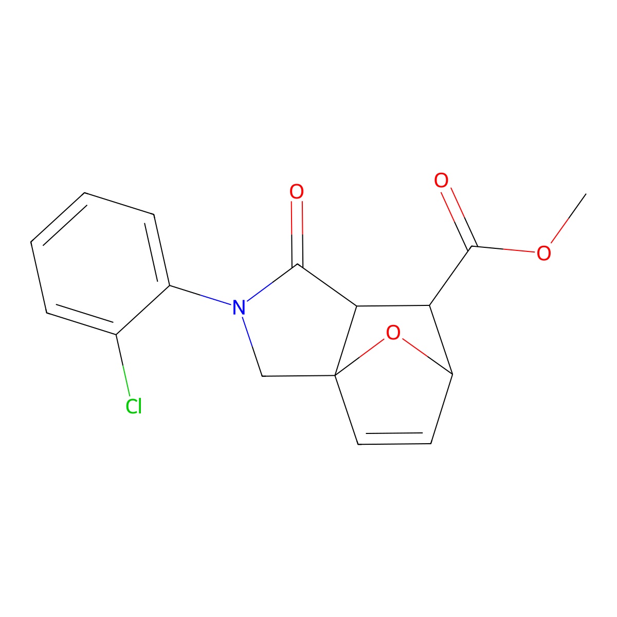 Methyl 2-(2-chlorophenyl)-1-oxo-1,2,3,6,7,7a-hexahydro-3a,6-epoxyisoindole-7-carboxylate molecular structure, CAS 1005110-96-2