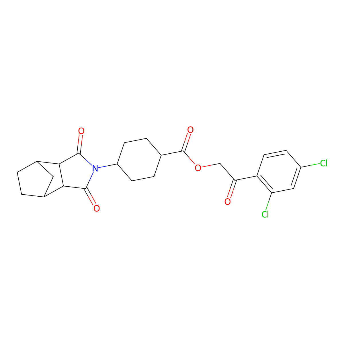 2-(2,4-dichlorophenyl)-2-oxoethyl 4-(1,3-dioxooctahydro-2H-4,7-methanoisoindol-2-yl)cyclohexanecarboxylate molecular structure, CAS 1005112-02-6