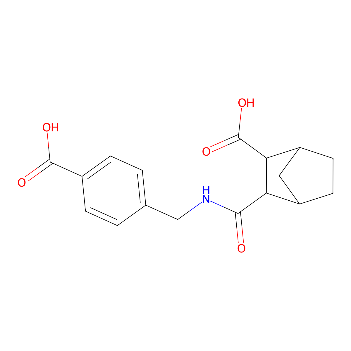 3-[(4-Carboxybenzyl)carbamoyl]bicyclo[2.2.1]heptane-2-carboxylic acid molecular structure, CAS 1005112-03-7