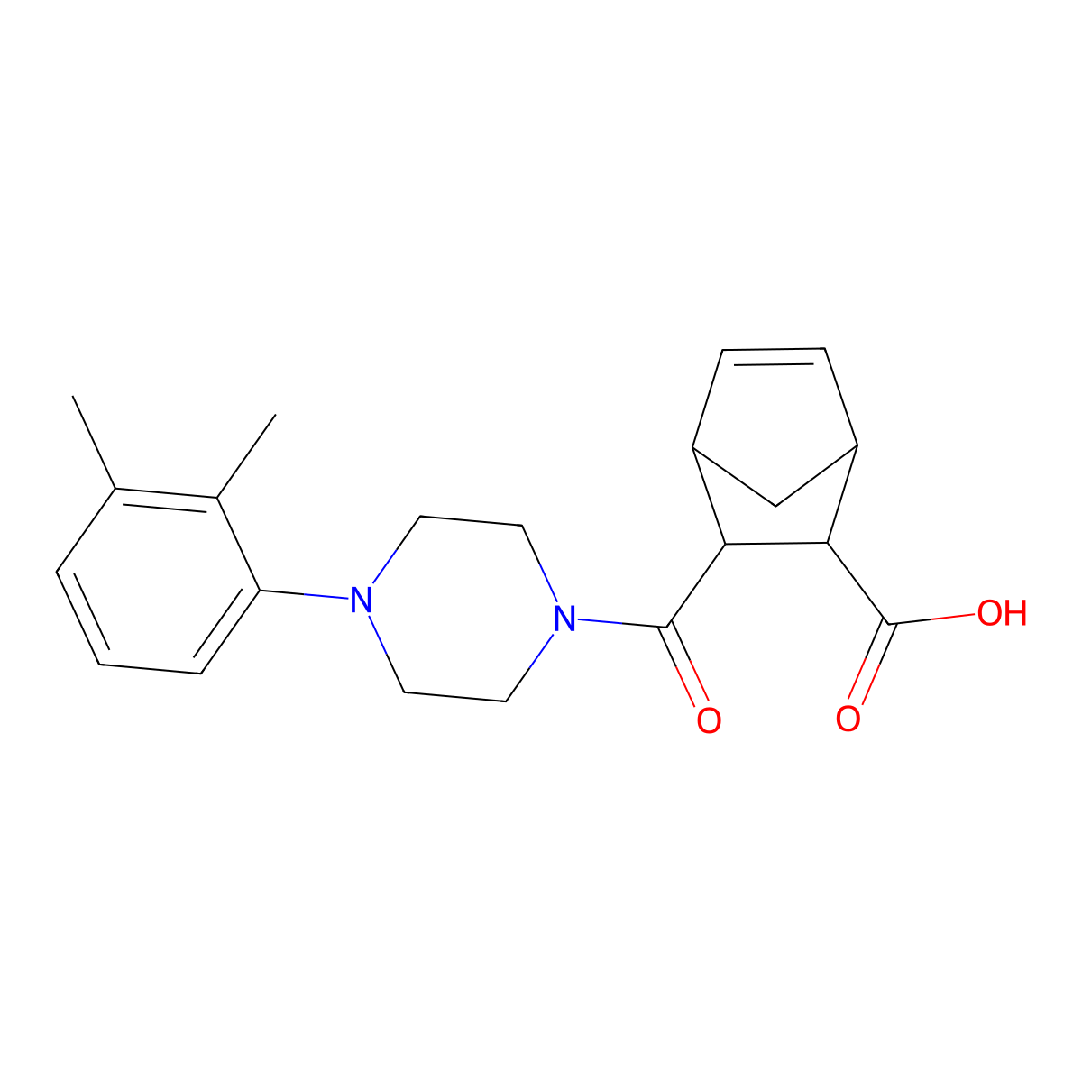 2-[4-(2,3-Dimethylphenyl)piperazine-1-carbonyl]bicyclo[2.2.1]hept-5-ene-3-carboxylic acid molecular structure, CAS 1005112-05-9