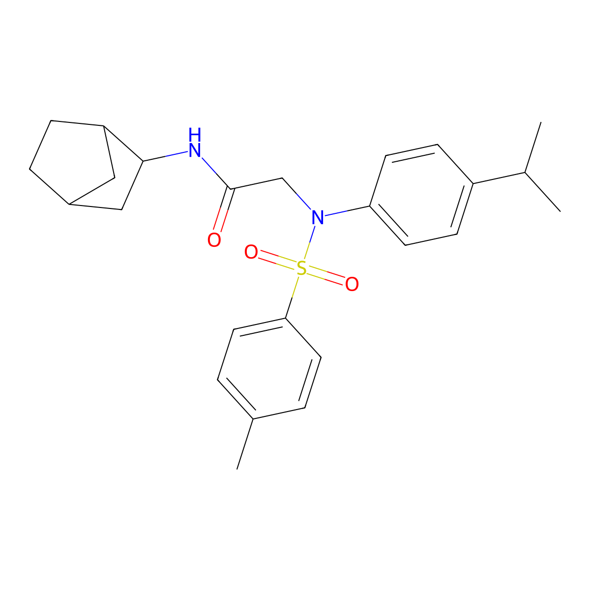 N-bicyclo[2.2.1]hept-2-yl-2-{4-isopropyl[(4-methylphenyl)sulfonyl]anilino}acetamide molecular structure, CAS 1005112-06-0