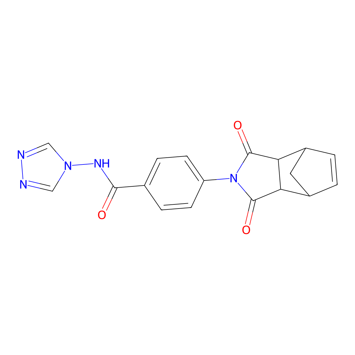 4-(1,3-dioxo-3a,4,7,7a-tetrahydro-1H-4,7-methanoisoindol-2(3H)-yl)-N-(4H-1,2,4-triazol-4-yl)benzamide molecular structure, CAS 1005112-09-3