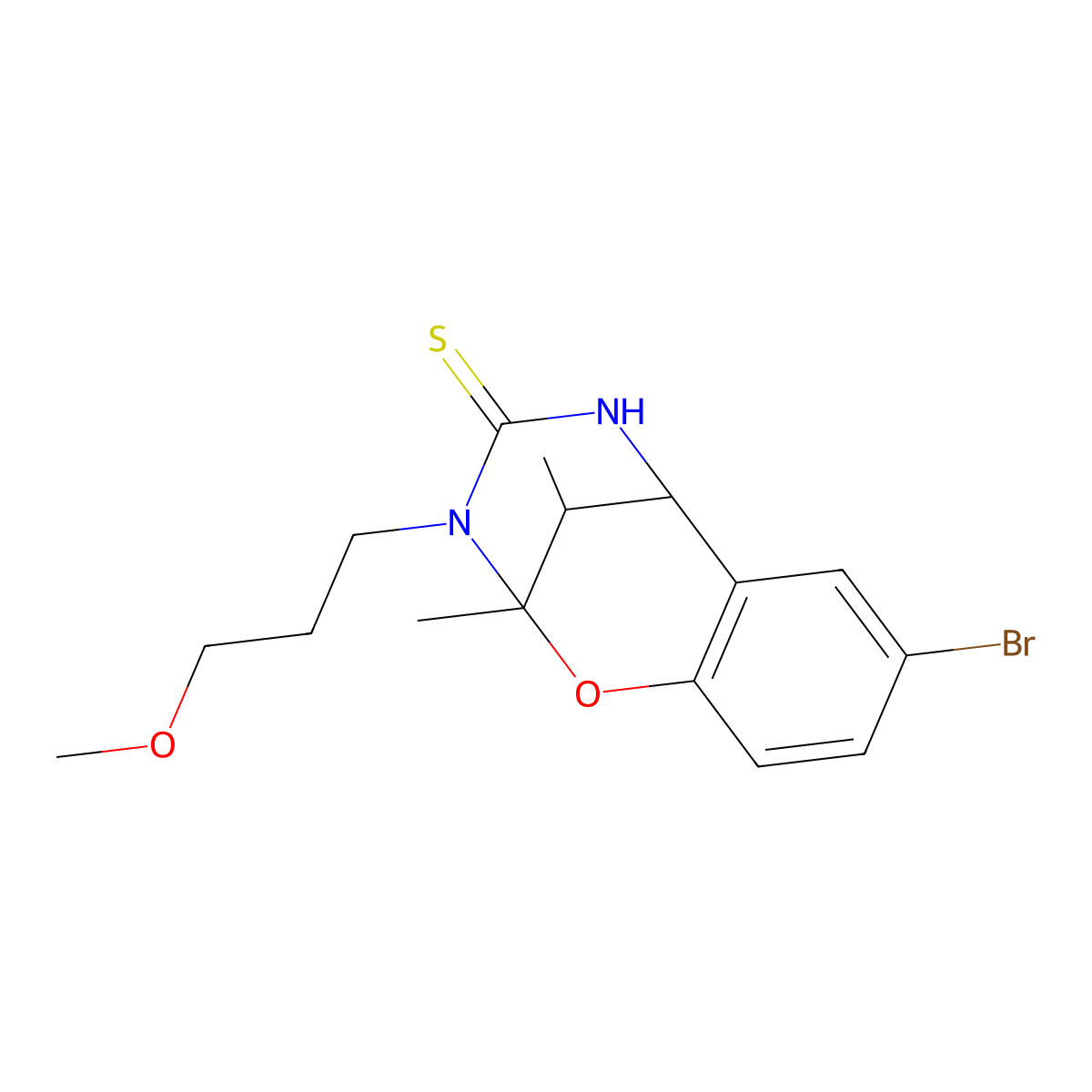 8-bromo-3-(3-methoxypropyl)-2,11-dimethyl-2,3,5,6-tetrahydro-4H-2,6-methano-1,3,5-benzoxadiazocine-4-thione molecular structure, CAS 1005114-73-7