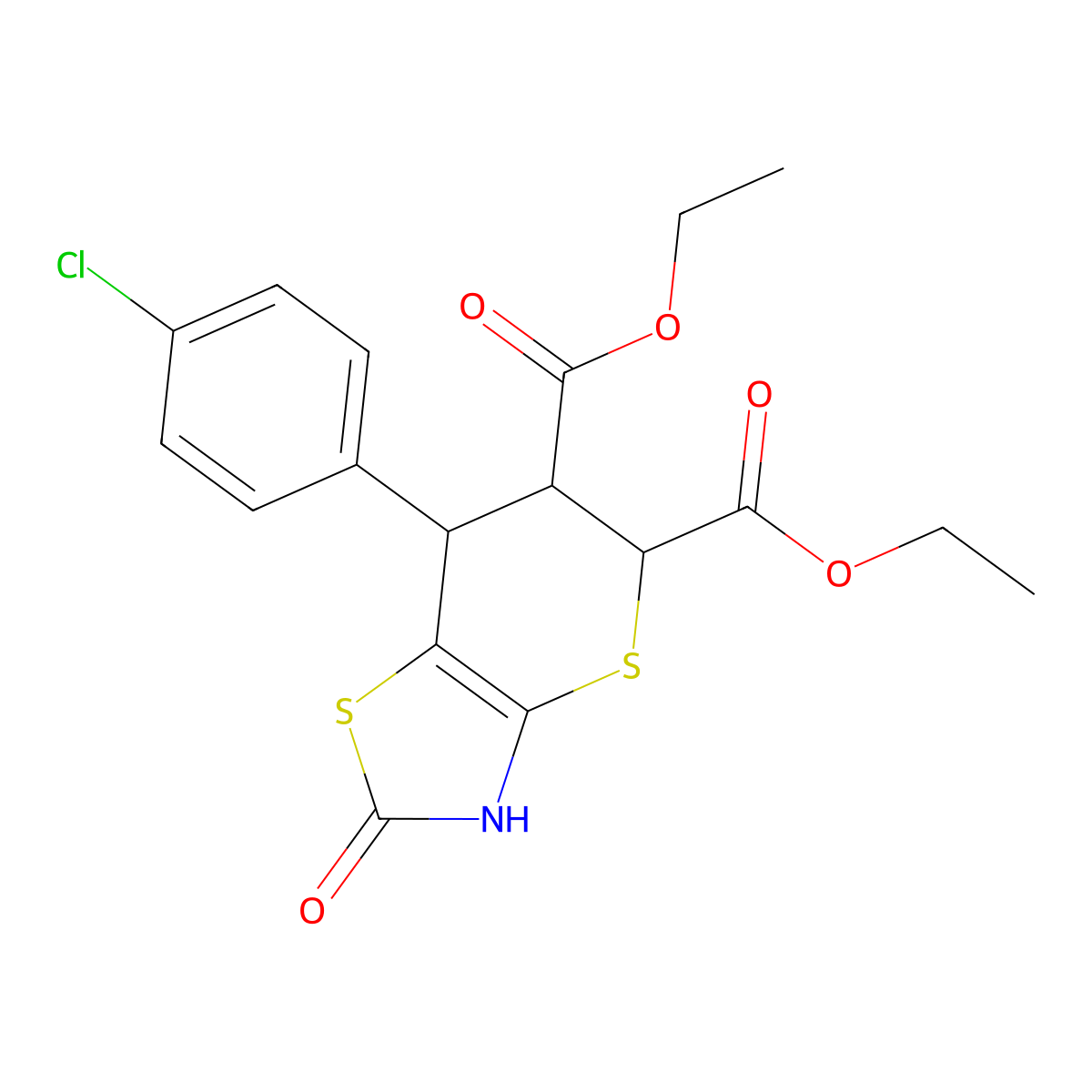 5,6-diethyl 7-(4-chlorophenyl)-2-oxo-2H,3H,5H,6H,7H-thiopyrano[2,3-d][1,3]thiazole-5,6-dicarboxylate molecular structure, CAS 1005116-31-3