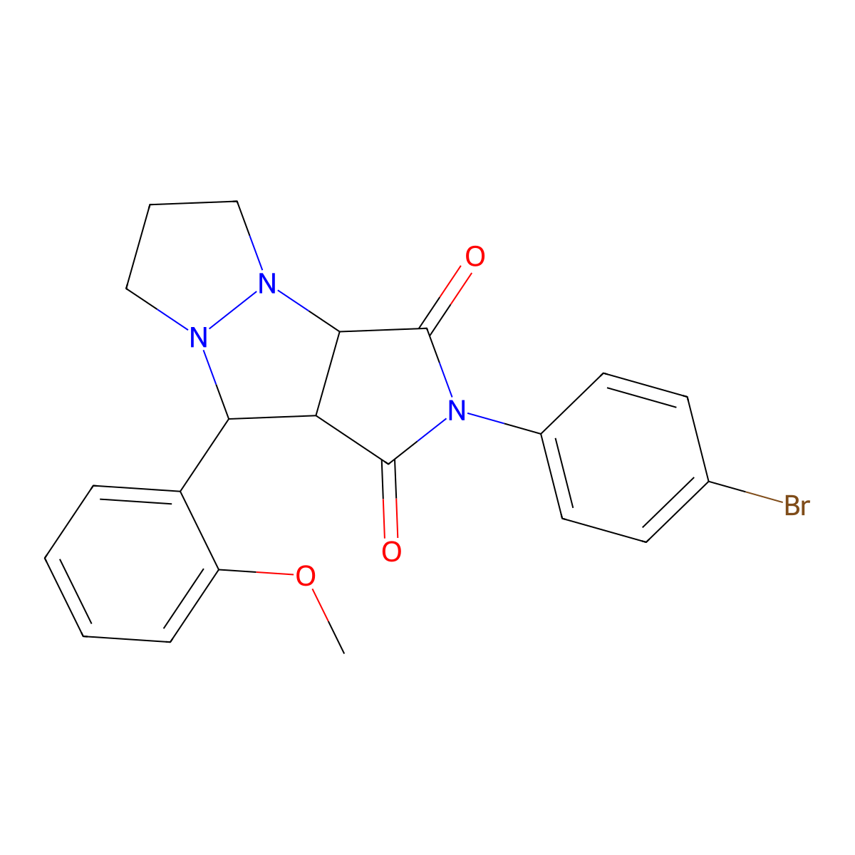 2-(4-bromophenyl)-9-(2-methoxyphenyl)hexahydro-1H-pyrazolo[1,2-a]pyrrolo[3,4-c]pyrazole-1,3(2H)-dione molecular structure, CAS 1005116-78-8