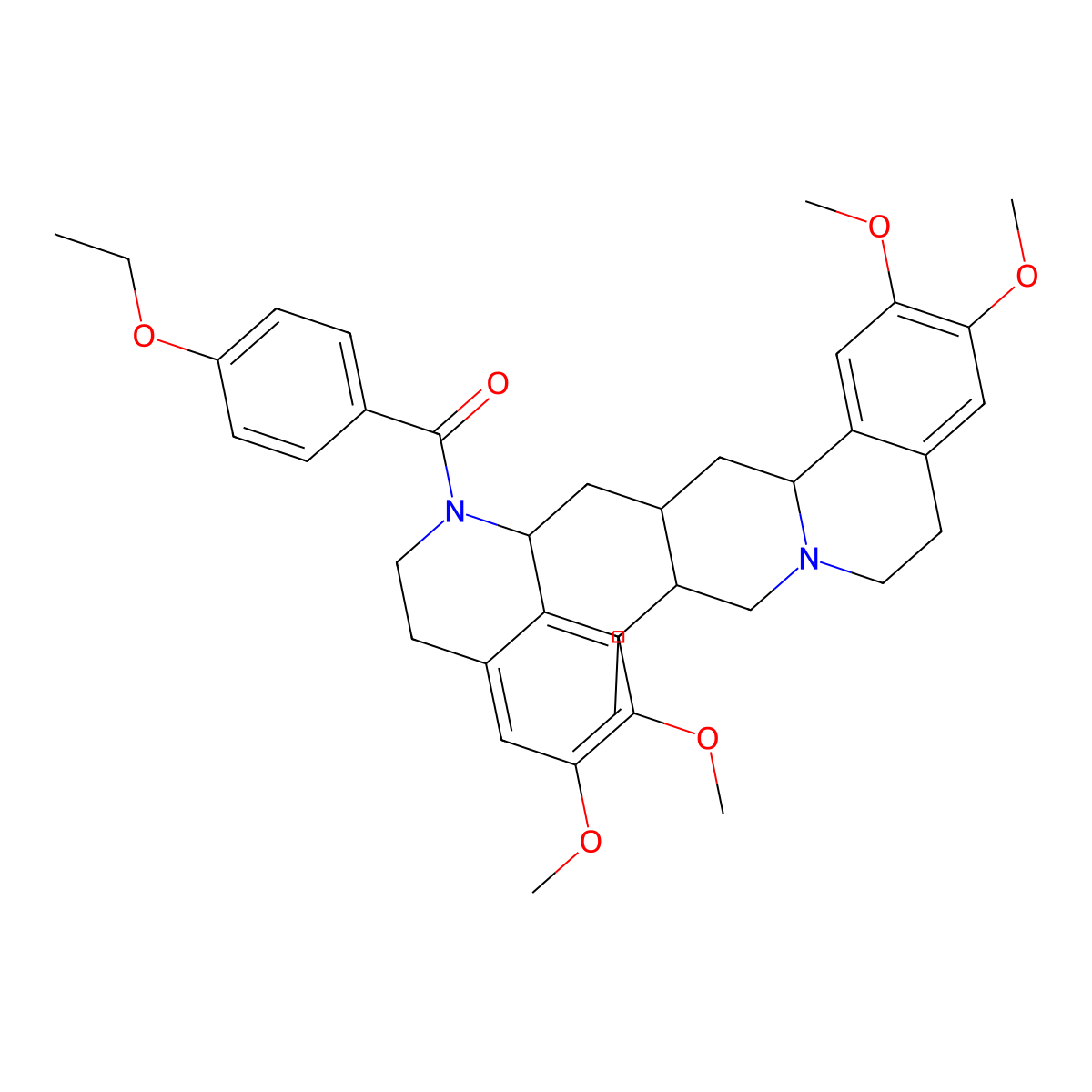 (4-ethoxyphenyl)-[1-[(3-ethyl-9,10-dimethoxy-2,3,4,6,7,11b-hexahydro-1H-benzo[a]quinolizin-2-yl)methyl]-6,7-dimethoxy-3,4-dihydro-1H-isoquinolin-2-yl]methanone molecular structure, CAS 1005116-91-5