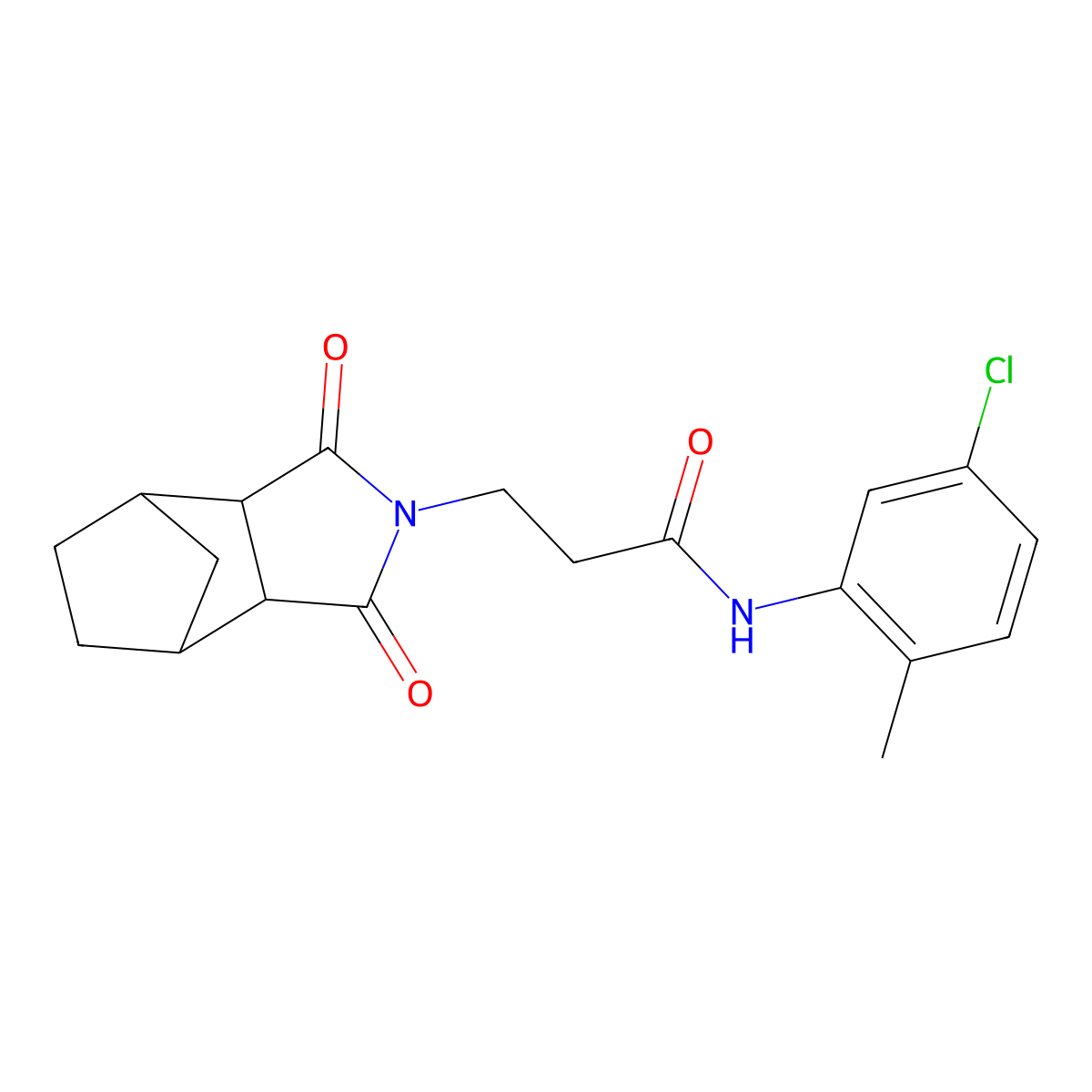 N-(5-chloro-2-methylphenyl)-3-(1,3-dioxooctahydro-2H-4,7-methanoisoindol-2-yl)propanamide molecular structure, CAS 1005117-20-3