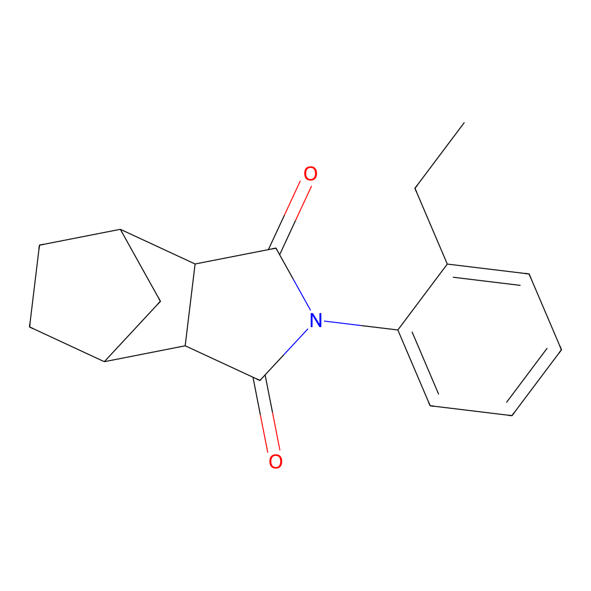 2-(2-ethylphenyl)hexahydro-1H-4,7-methanoisoindole-1,3(2H)-dione molecular structure, CAS 1005117-38-3