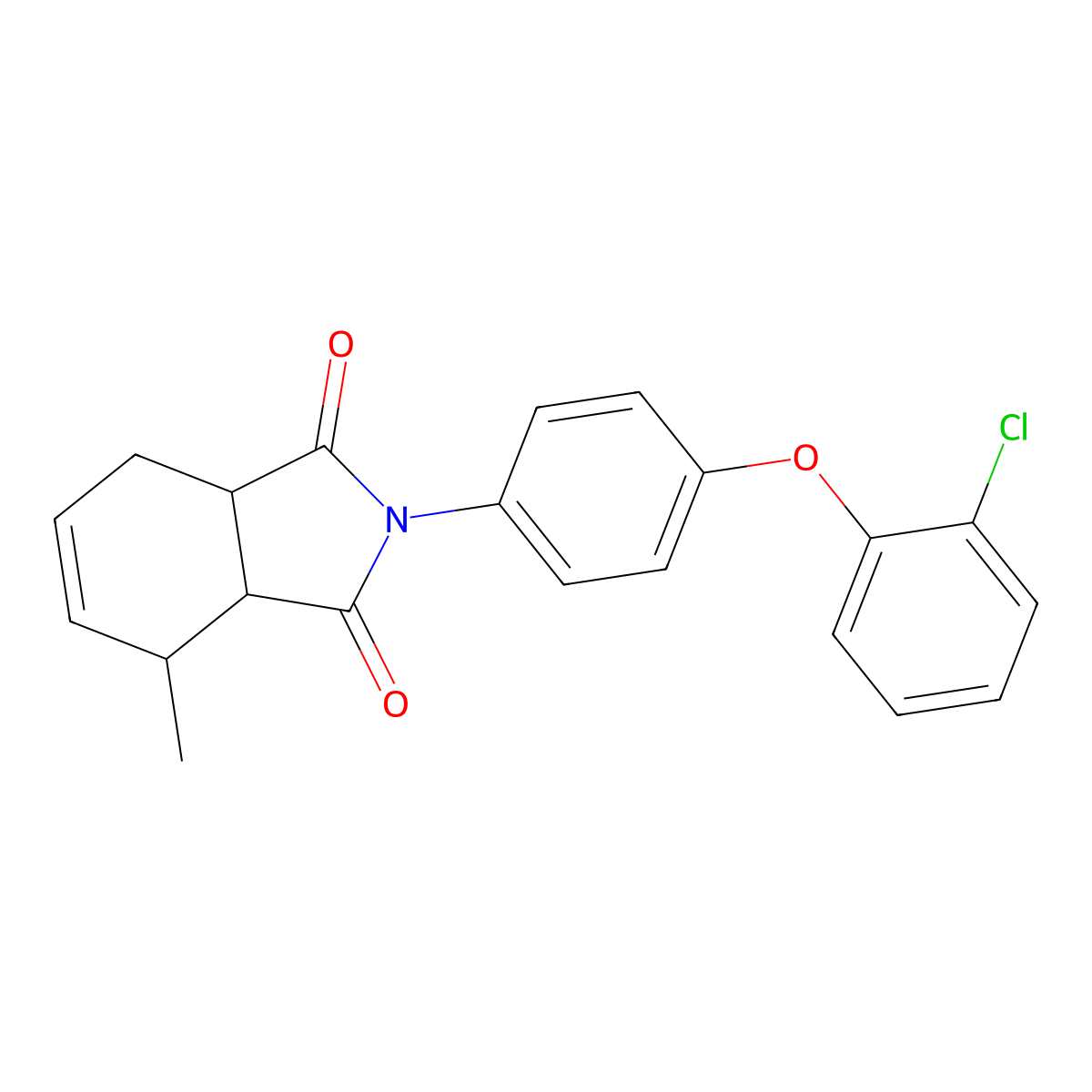 2-[4-(2-Chlorophenoxy)phenyl]-4-methyl-3a,4,7,7a-tetrahydroisoindole-1,3-dione molecular structure, CAS 1005117-45-2