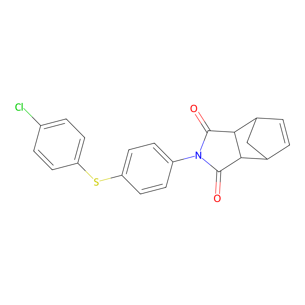 2-{4-[(4-chlorophenyl)sulfanyl]phenyl}-3a,4,7,7a-tetrahydro-1H-4,7-methanoisoindole-1,3(2H)-dione molecular structure, CAS 1005117-53-2